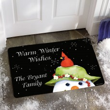 Personalized "Warm Winter Wishes" Doormat, 17" x 27"   552170339